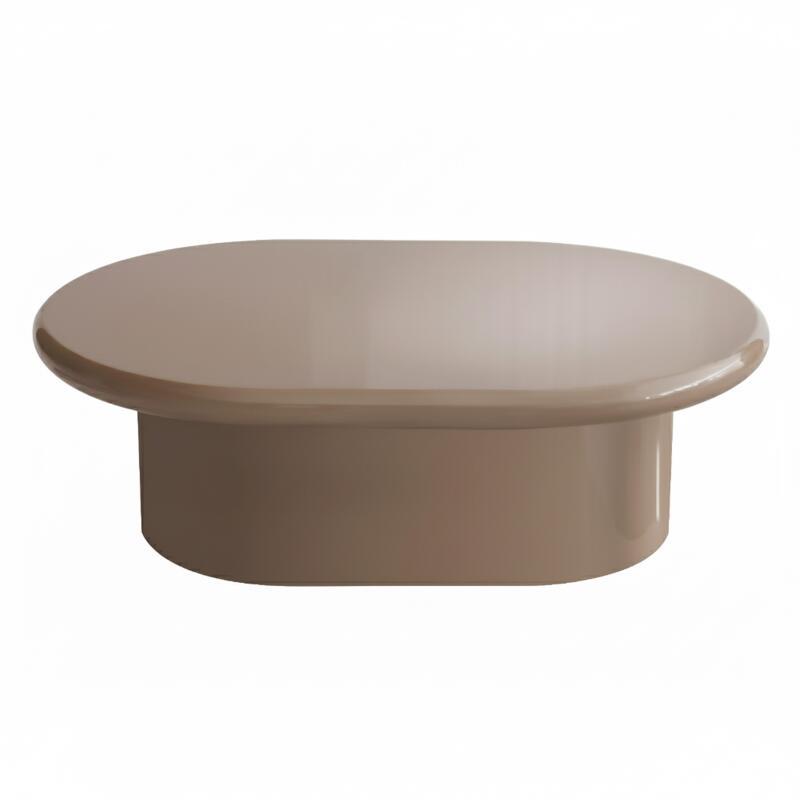 Tavolino da salotto effetto laccato ovale 100x70 cm (2/3)