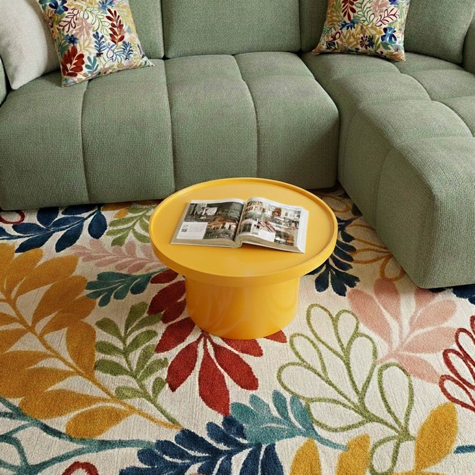 Tavolino da salotto effetto laccato rotondo Ø50 cm