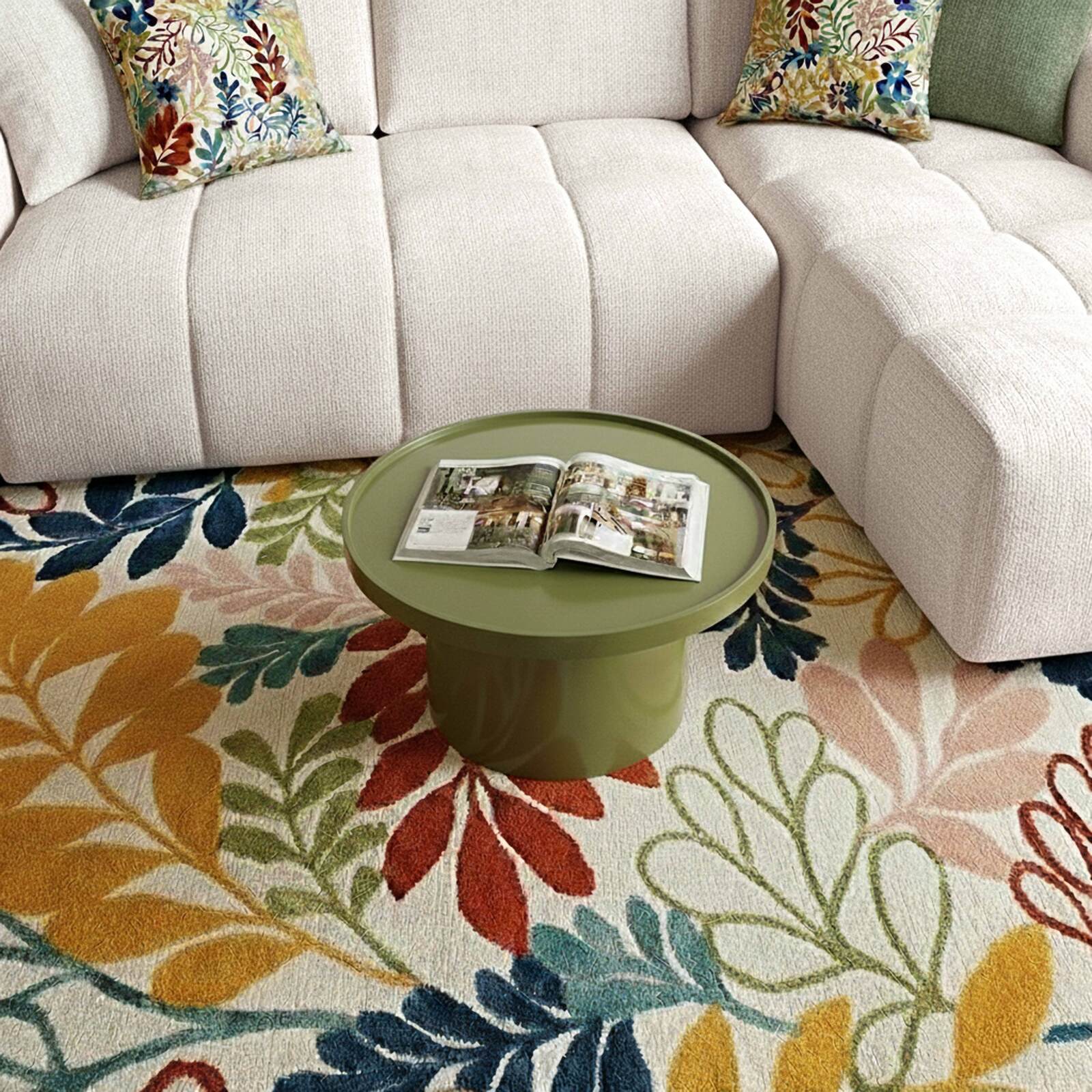 Tavolino da salotto effetto laccato rotondo Ø50 cm