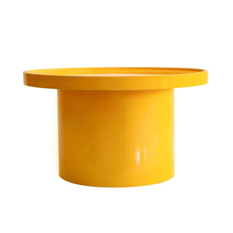 Tavolino da salotto effetto laccato rotondo Ø50 cm (3/4)