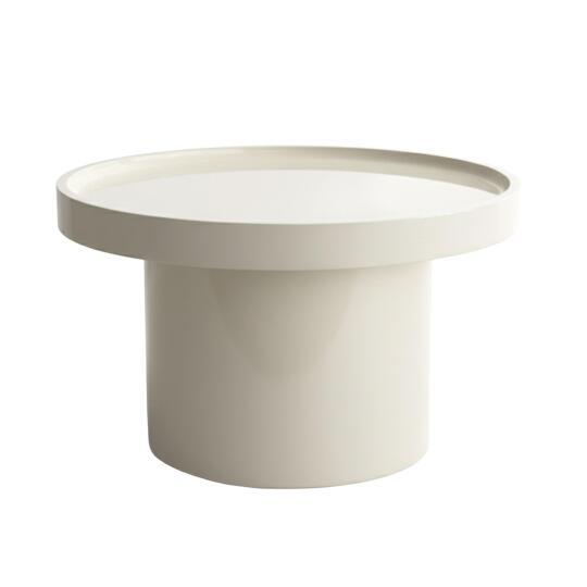 Tavolino da salotto effetto laccato rotondo Ø50 cm stile retrò | Oviala
