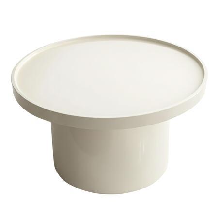 Tavolino da salotto effetto laccato rotondo Ø70 cm (2/3)