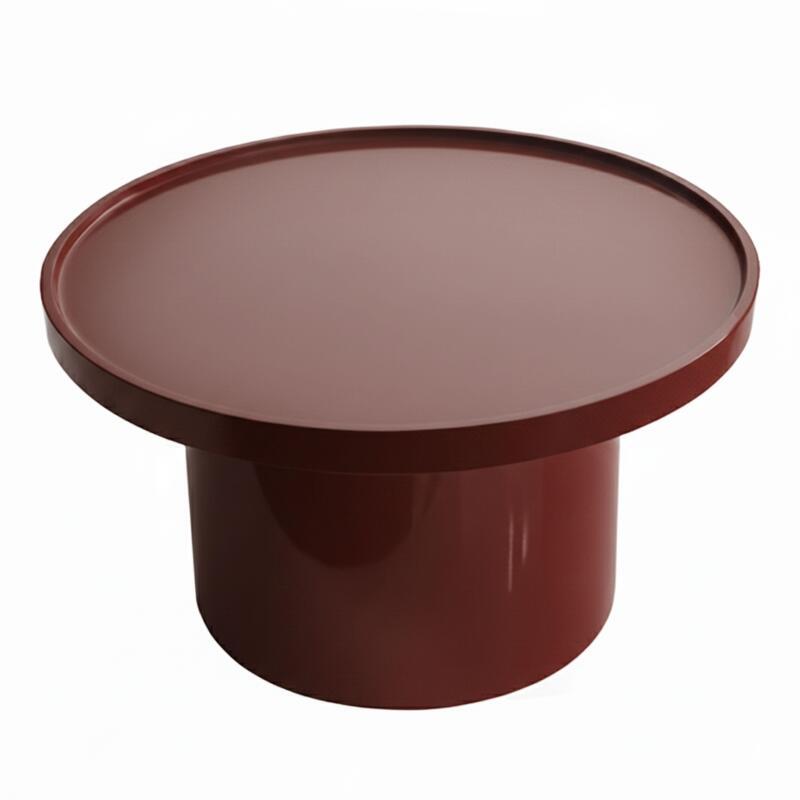 Tavolino da salotto effetto laccato rotondo Ø70 cm (2/3)