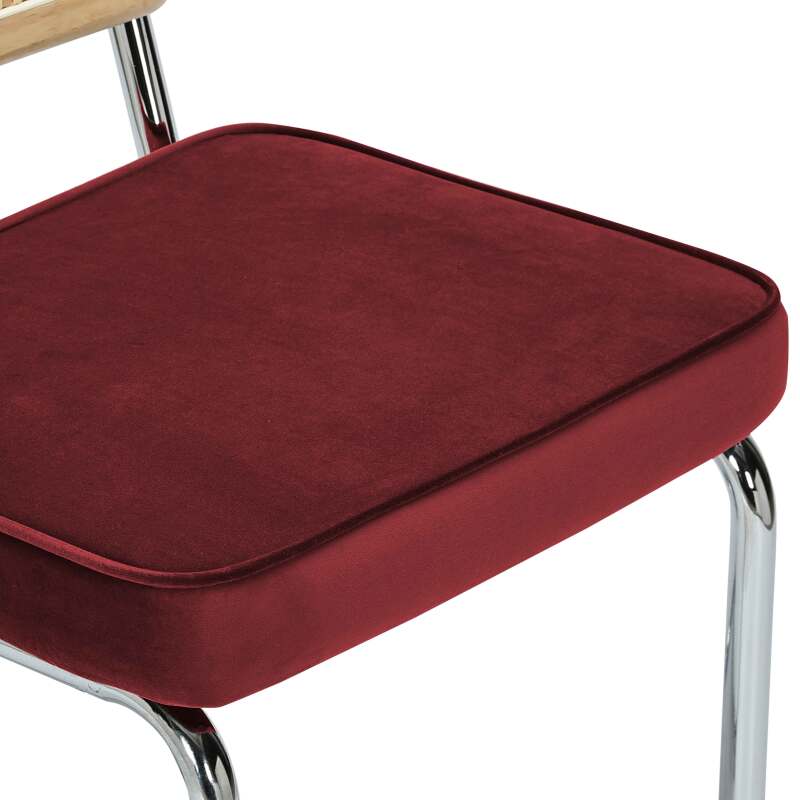 Sedie alta in velluto e metallo con schienale in stile intreccio - Set di 2 (6/7)