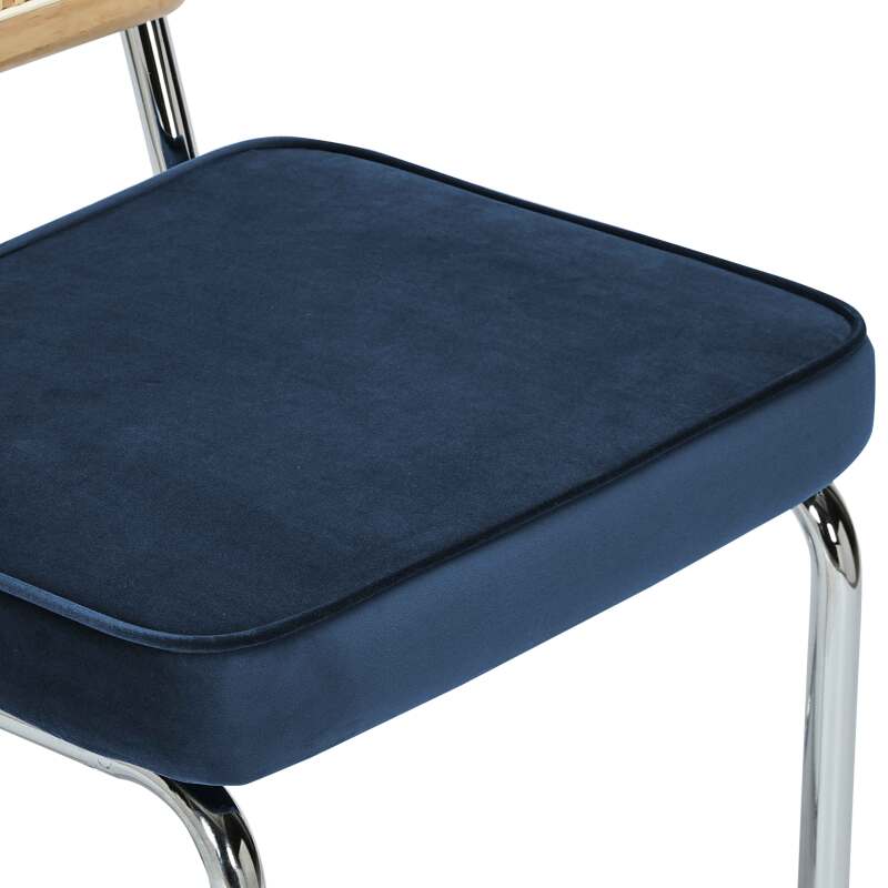 Sedie alta in velluto e metallo con schienale in stile intreccio - Set di 2 (6/7)