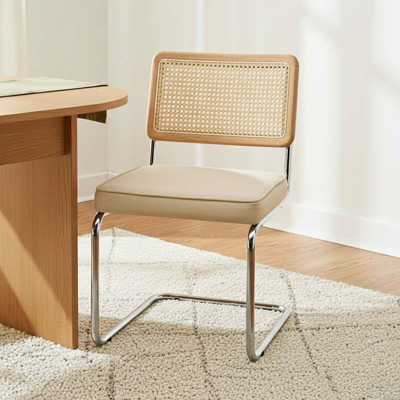 Sedie in velluto e metallo con schienale in stile intreccio - Set di 2 (2/7)