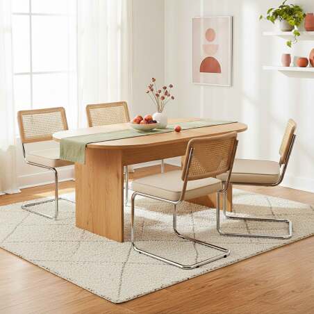 Sedie in velluto e metallo con schienale in stile intreccio - Set di 2