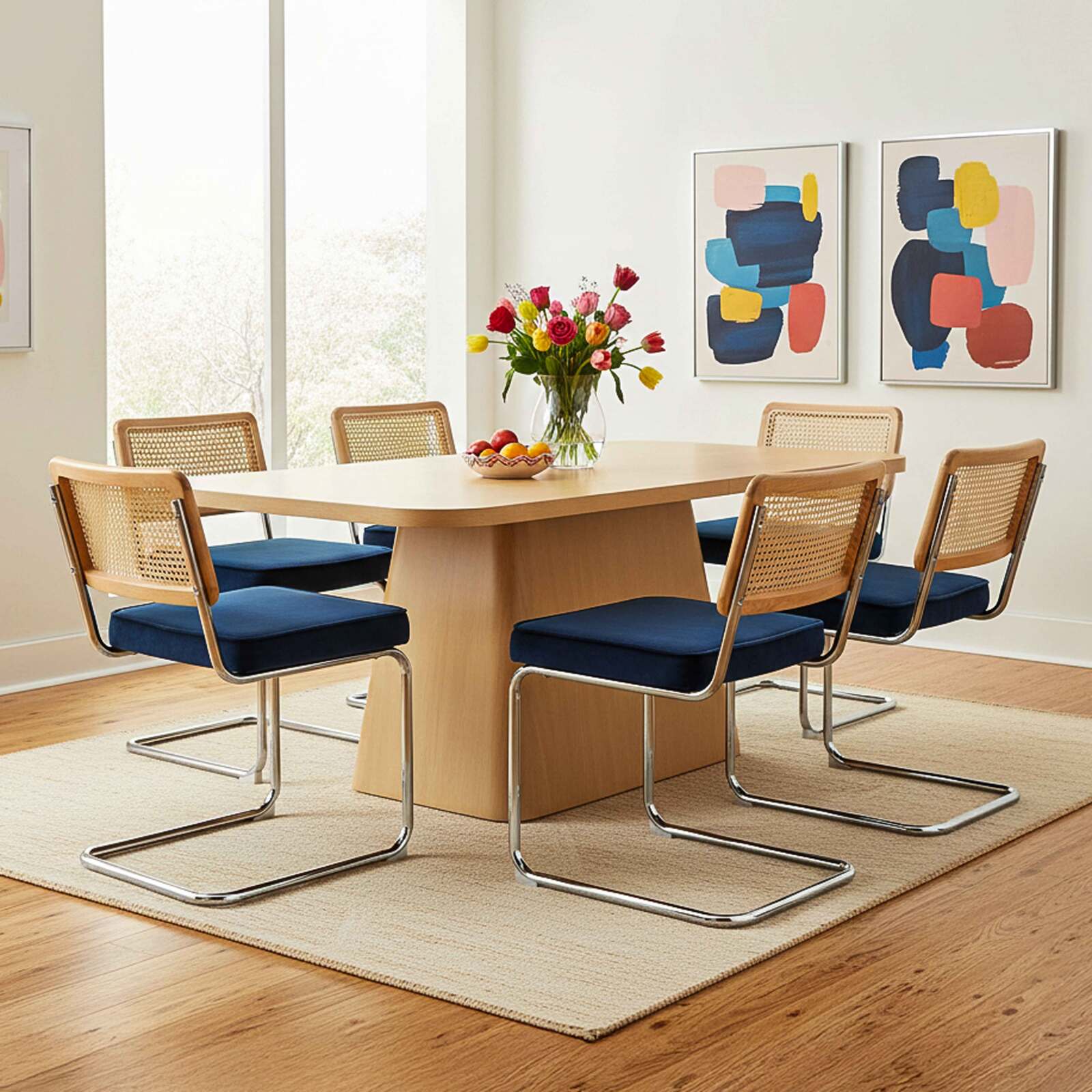 Sedie in velluto e metallo con schienale in stile intreccio - Set di 2