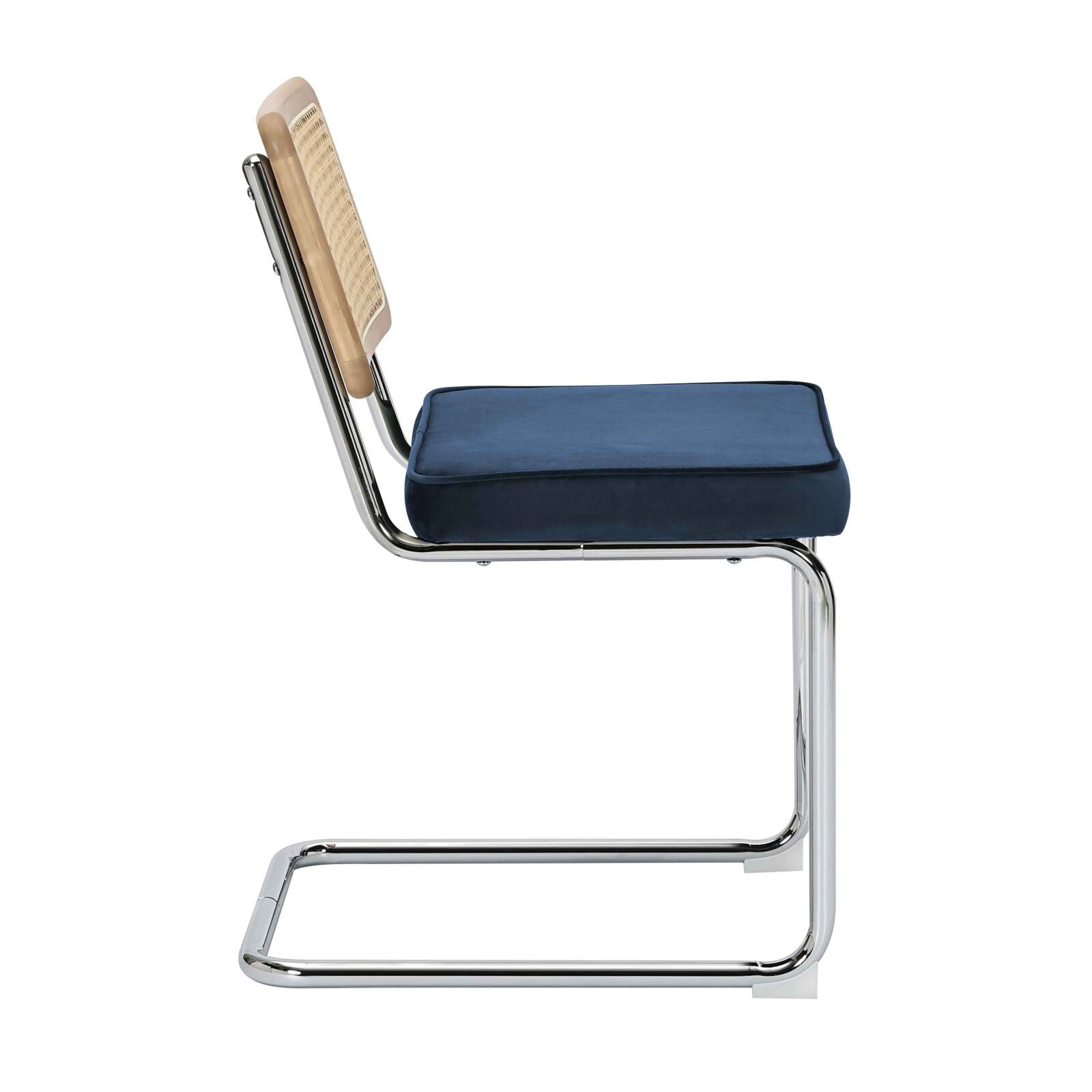 Sedie in velluto e metallo con schienale in stile intreccio - Set di 2