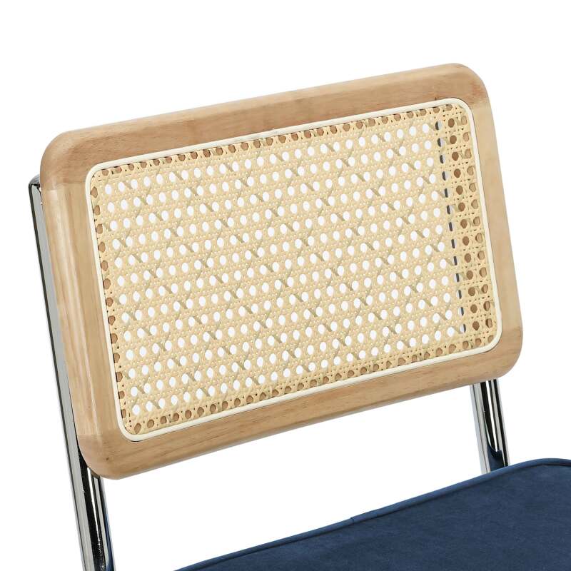 Sedie in velluto e metallo con schienale in stile intreccio - Set di 2 (6/7)