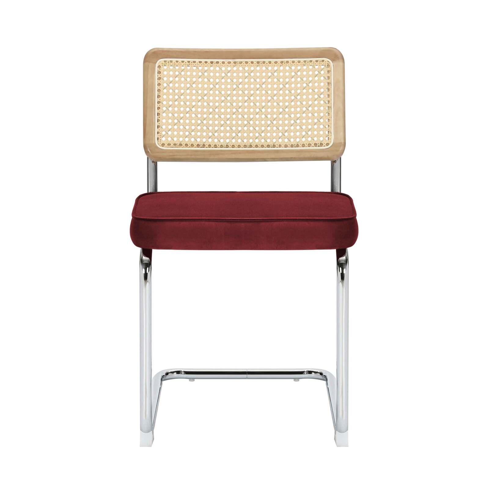 Sedie in velluto e metallo con schienale in stile intreccio - Set di 2