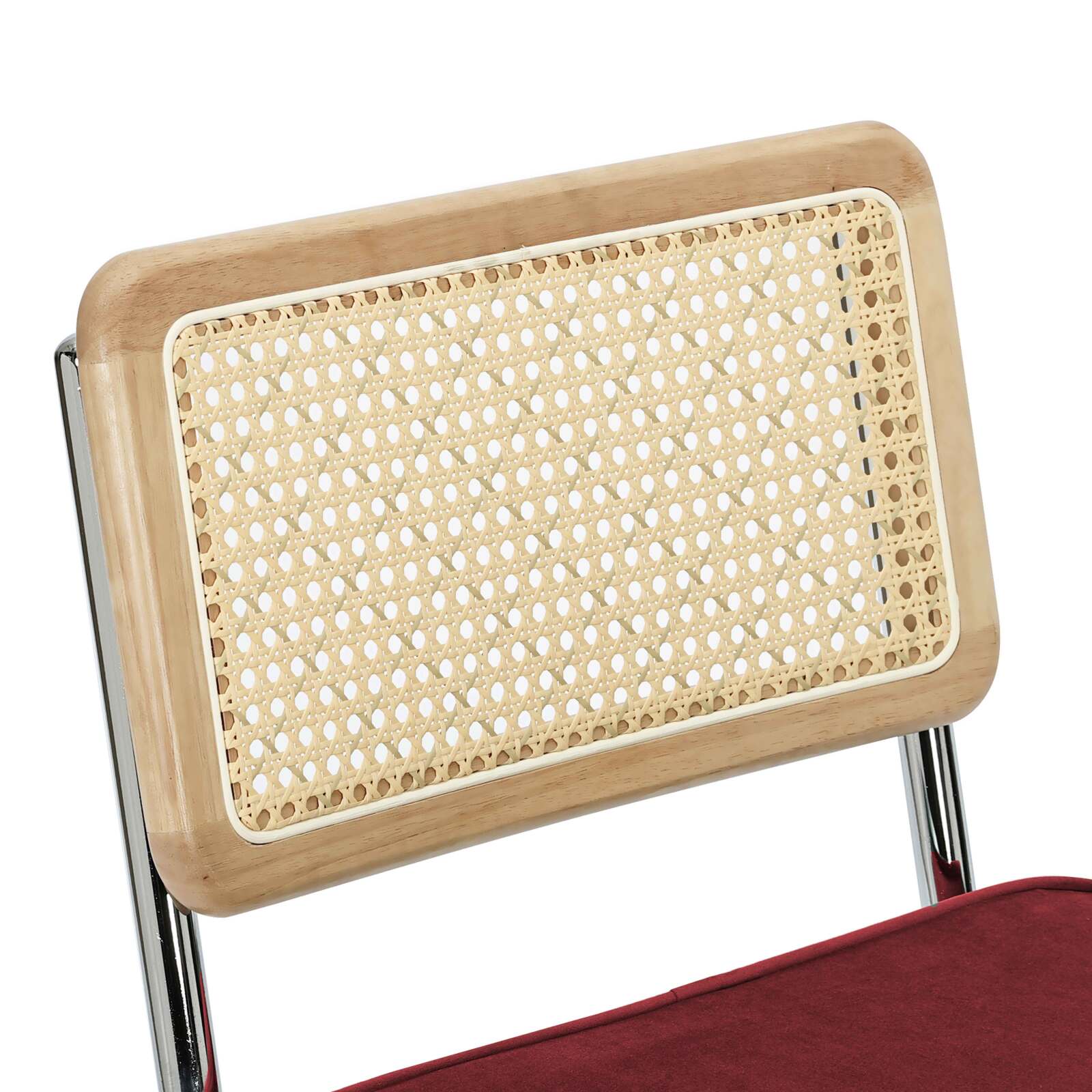 Sedie in velluto e metallo con schienale in stile intreccio - Set di 2