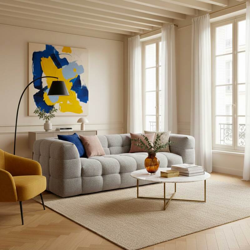 Divano 3 posti in tessuto