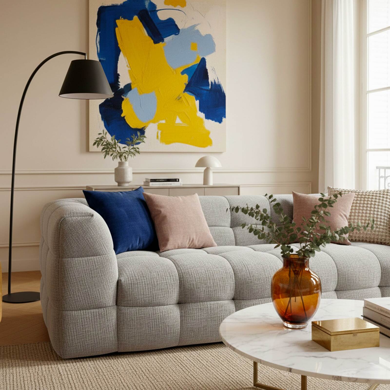 Divano 3 posti in tessuto