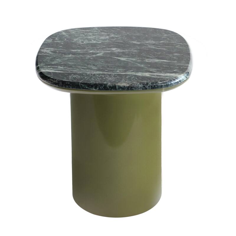 Tavolino da salotto in marmo quadrato 42x42 cm stile retrò (3/4)