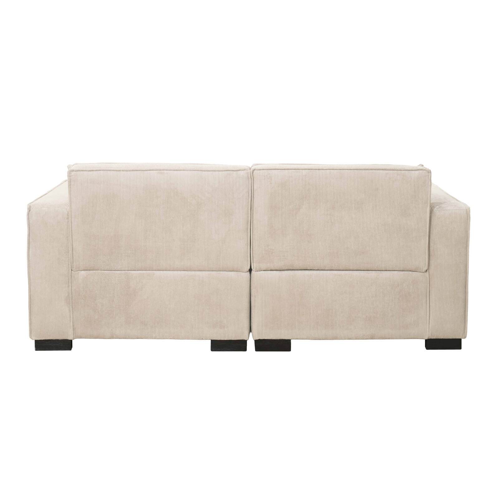 Divano 2 posti in velluto a coste con cuscini