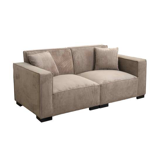 Divano 2 posti in velluto a coste con cuscini | Oviala