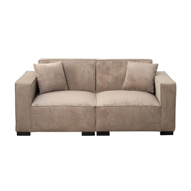 Divano 2 posti in velluto a coste con cuscini (3/6)