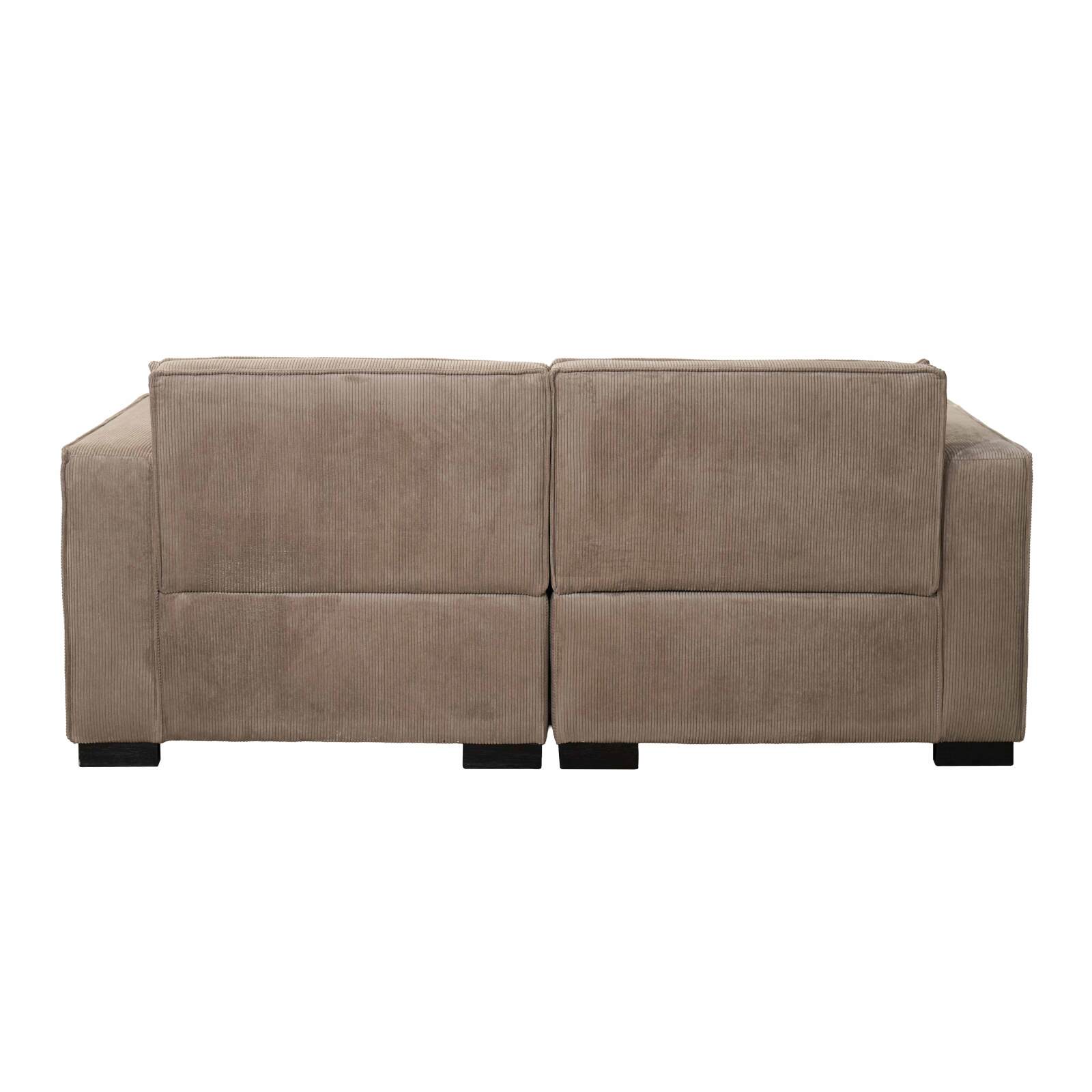 Divano 2 posti in velluto a coste con cuscini