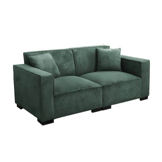 Divano 2 posti in velluto a coste con cuscini