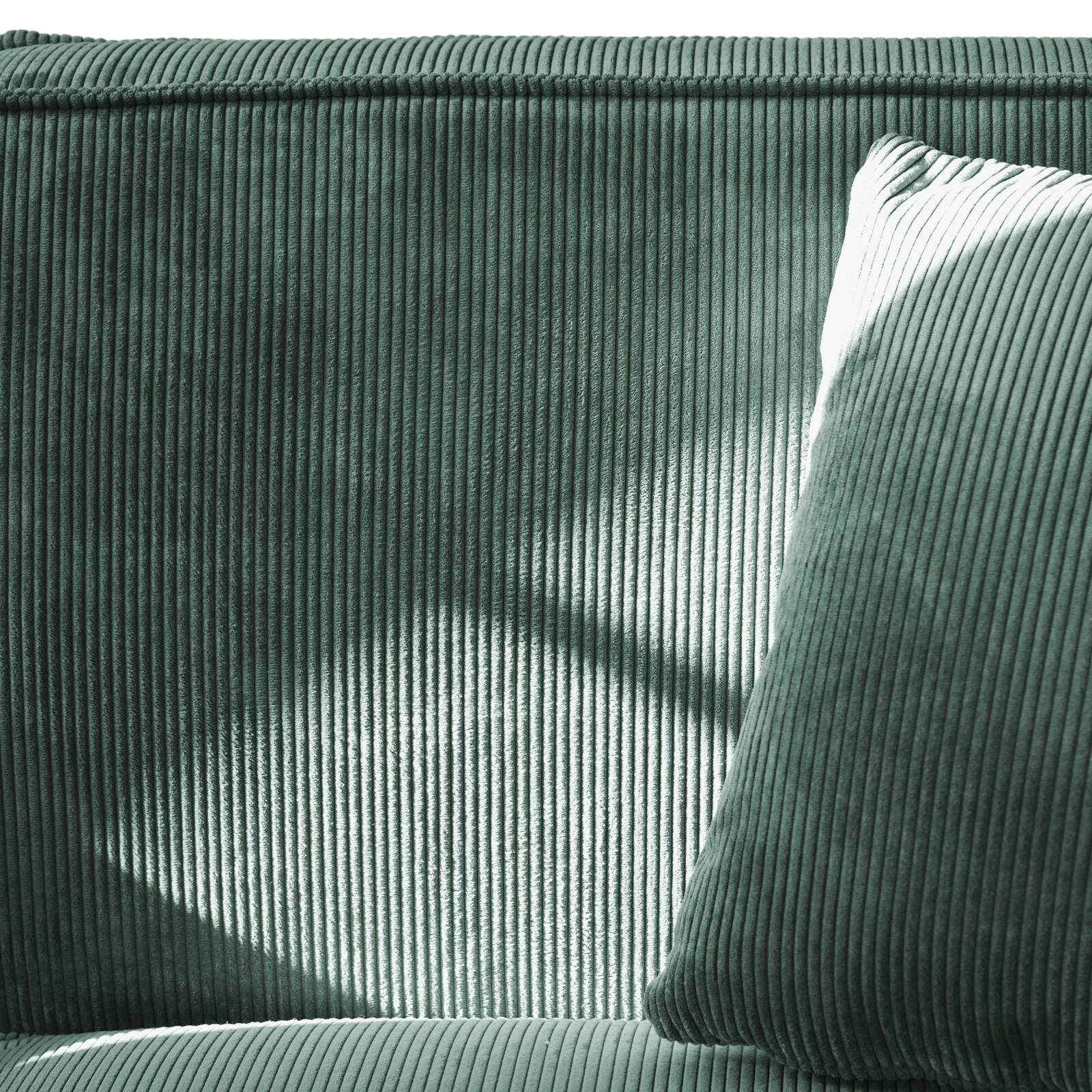 Divano 2 posti in velluto a coste con cuscini