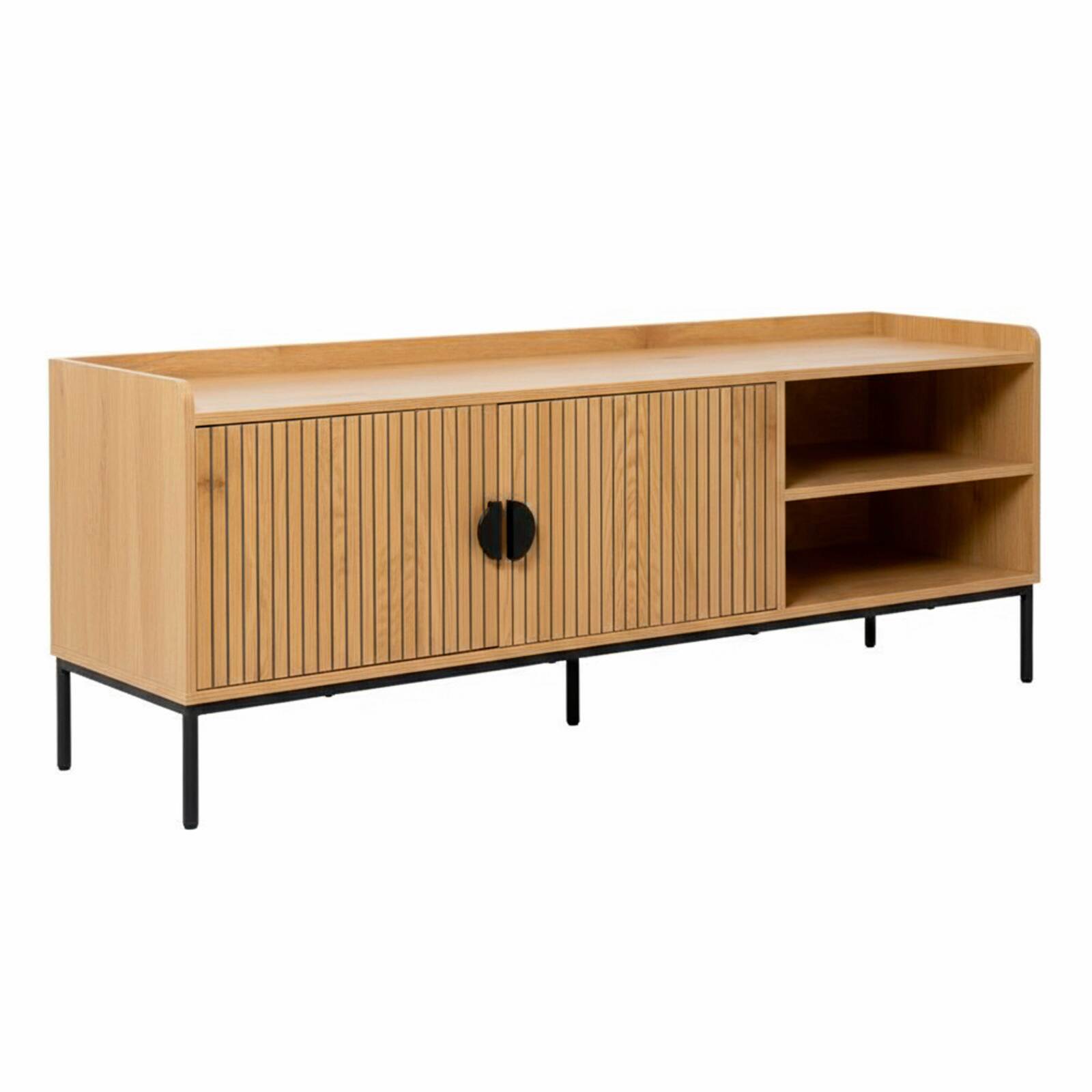 Mobile TV in effetto legno e metallo 150 cm stile scandinavo