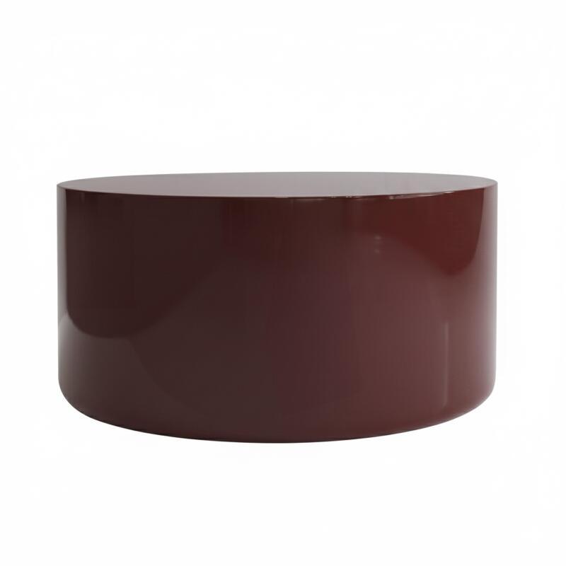 Tavolino da salotto effetto laccato rotondo Ø80 cm stile retrò (3/4)