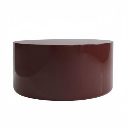 Tavolino da salotto effetto laccato rotondo Ø80 cm stile retrò (3/4)