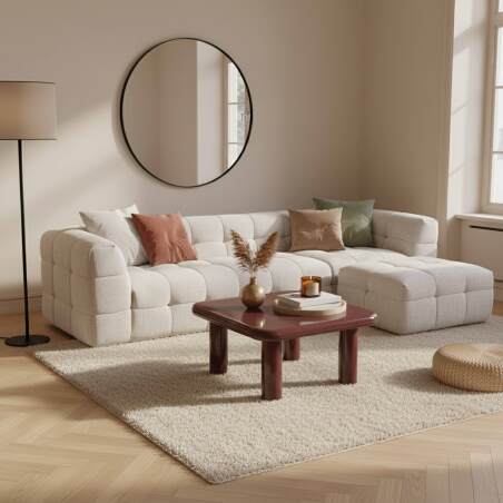 Tavolino da salotto effetto laccato quadrata 75x75 cm stile retrò (2/4)