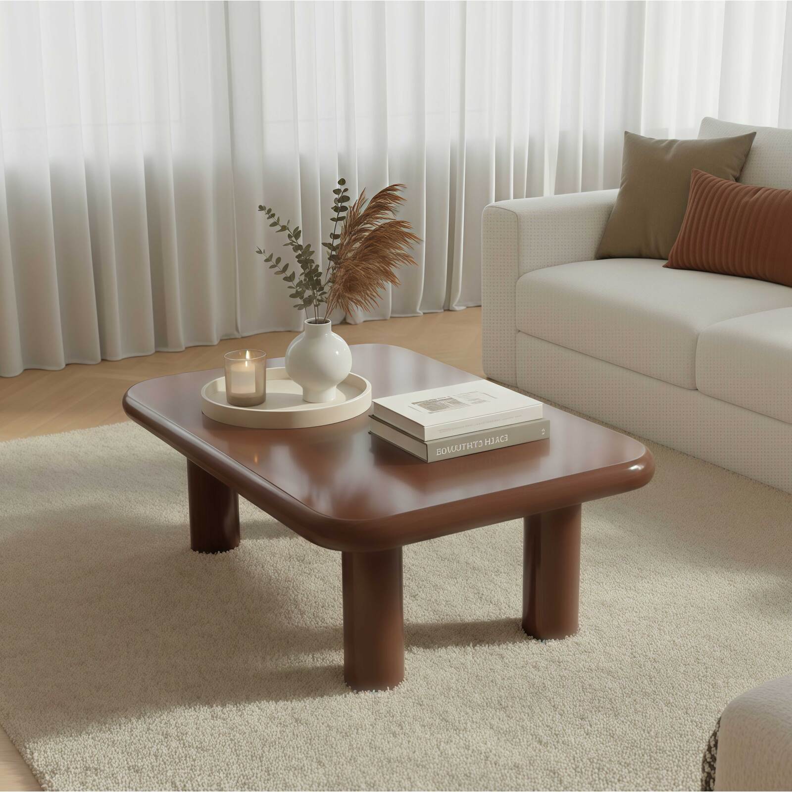 Tavolino da salotto effetto laccato rettangolare 100x60 cm stile retrò