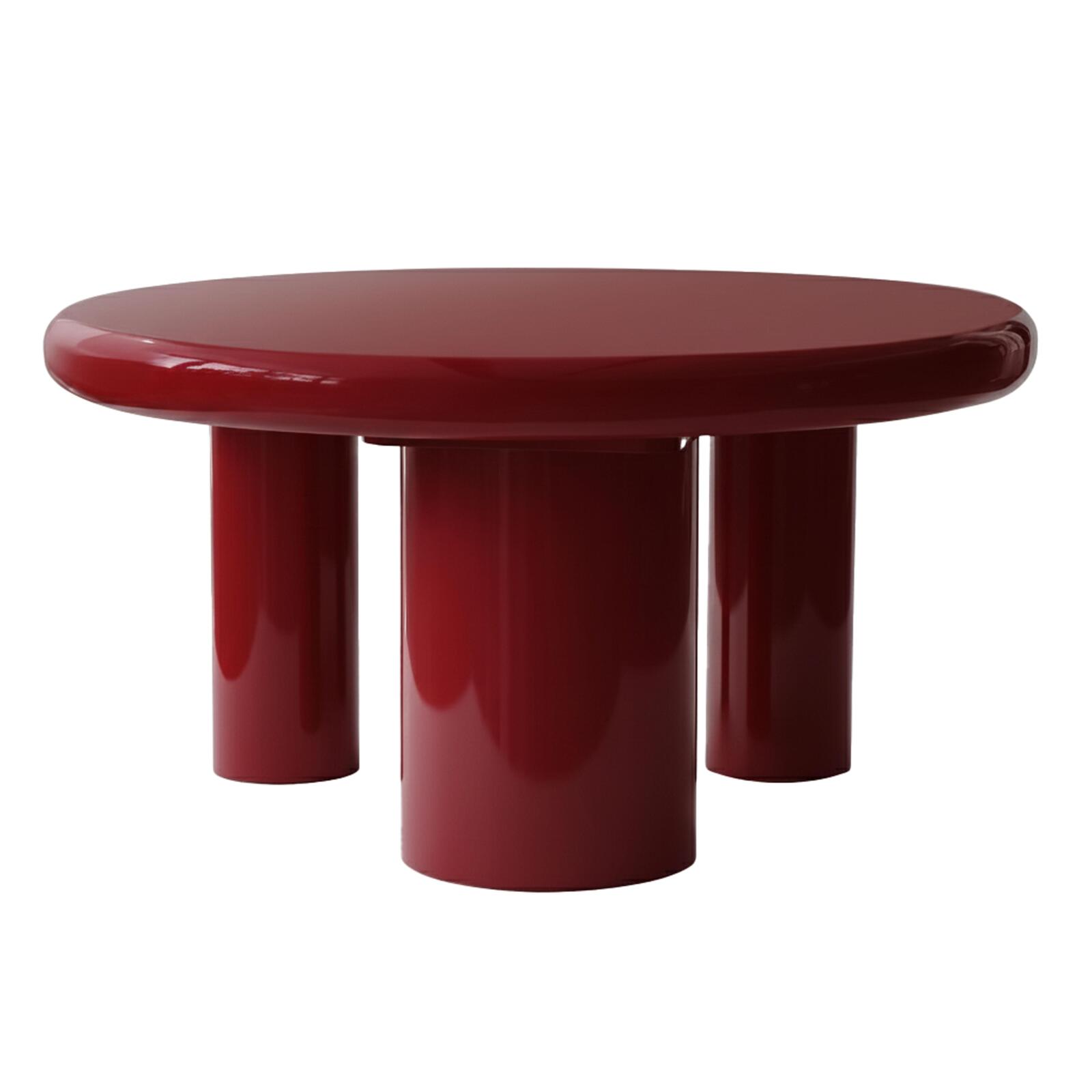 Tavolino da salotto effetto laccato rotondo Ø70 cm stile retrò