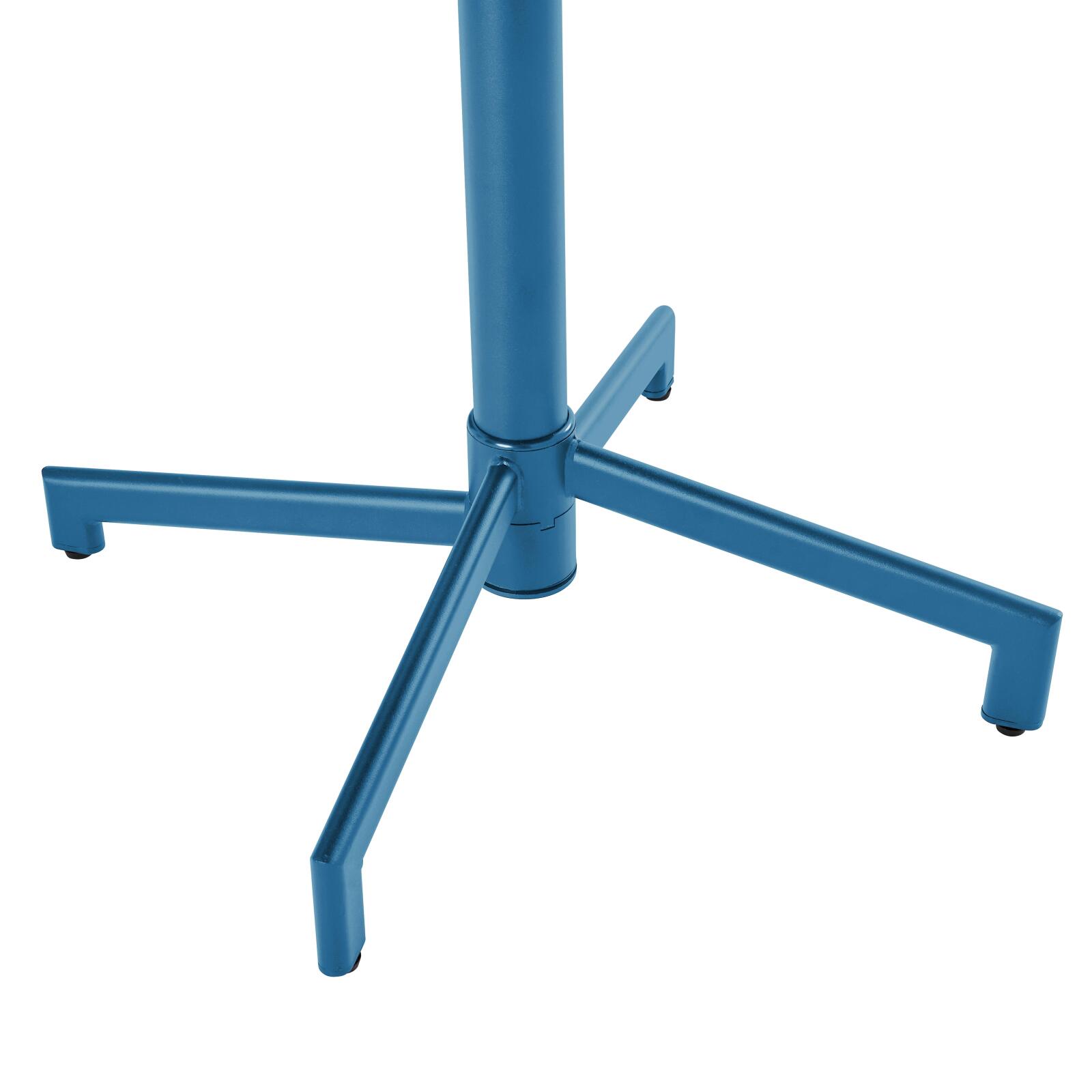 Tavolo da giardino bistrot rotonda inclnabile in metallo con piede incassato 70x70 cm e 2 sedie