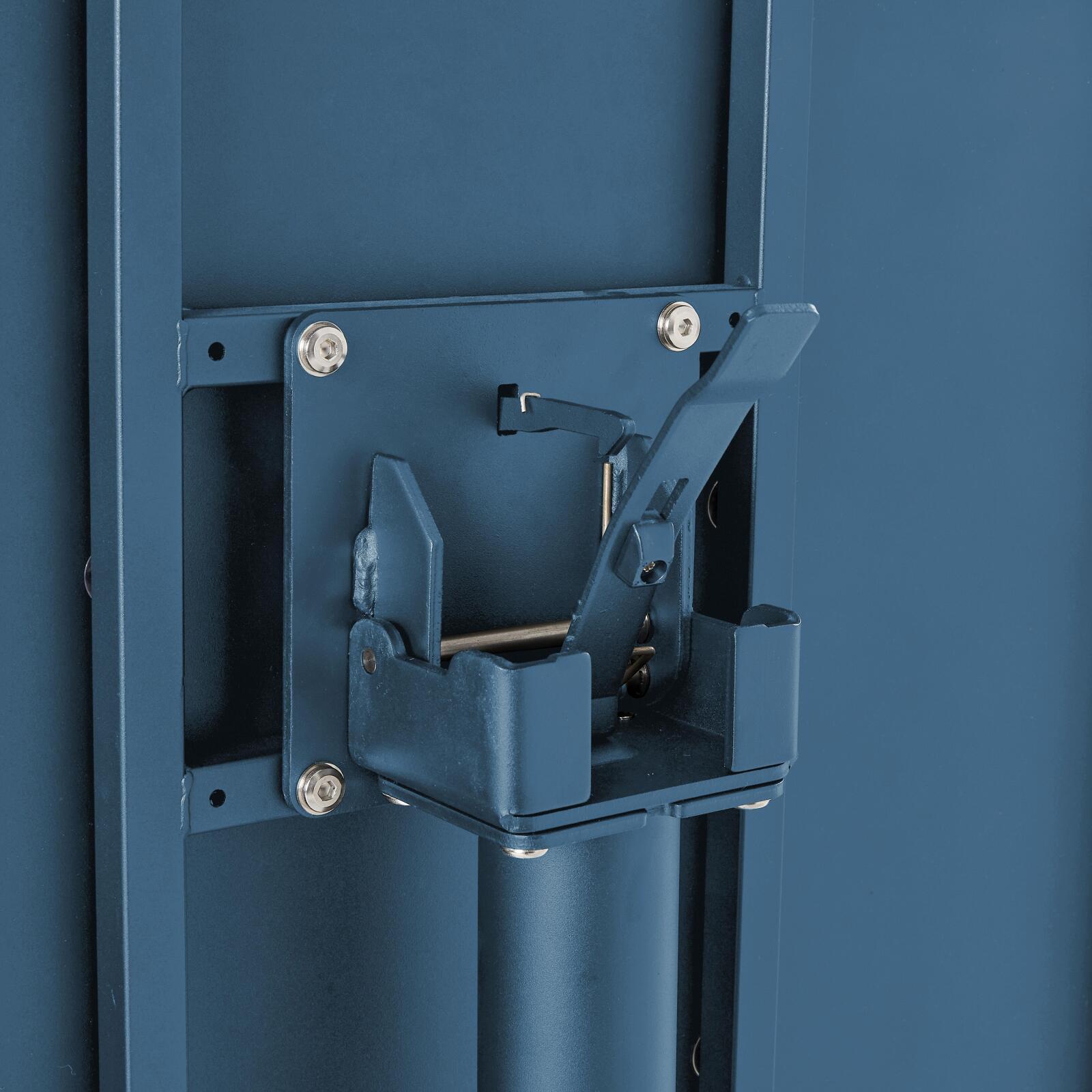 Tavolo da giardino bistrot rotonda inclnabile in metallo con piede incassato 70x70 cm e 2 sedie