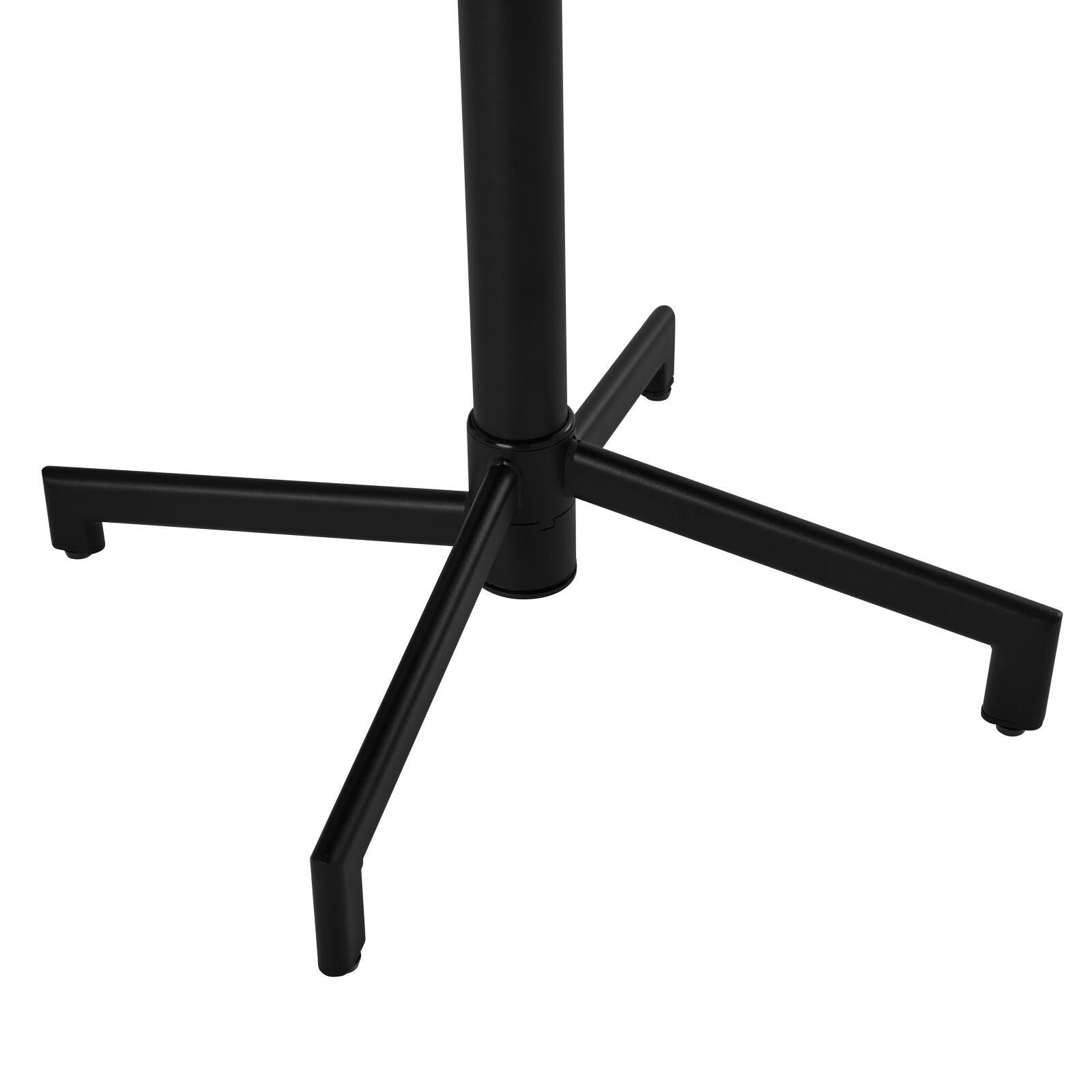 Tavolo da giardino bistrot rotonda inclnabile in metallo con piede incassato 70x70 cm e 2 sedie