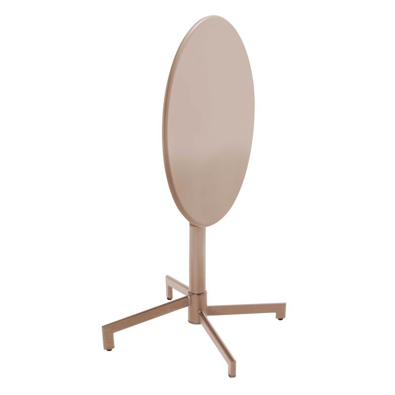Tavolo da giardino bistrot rotonda inclnabile in metallo con piede incassato 70x70 cm e 2 sedie (2/8)