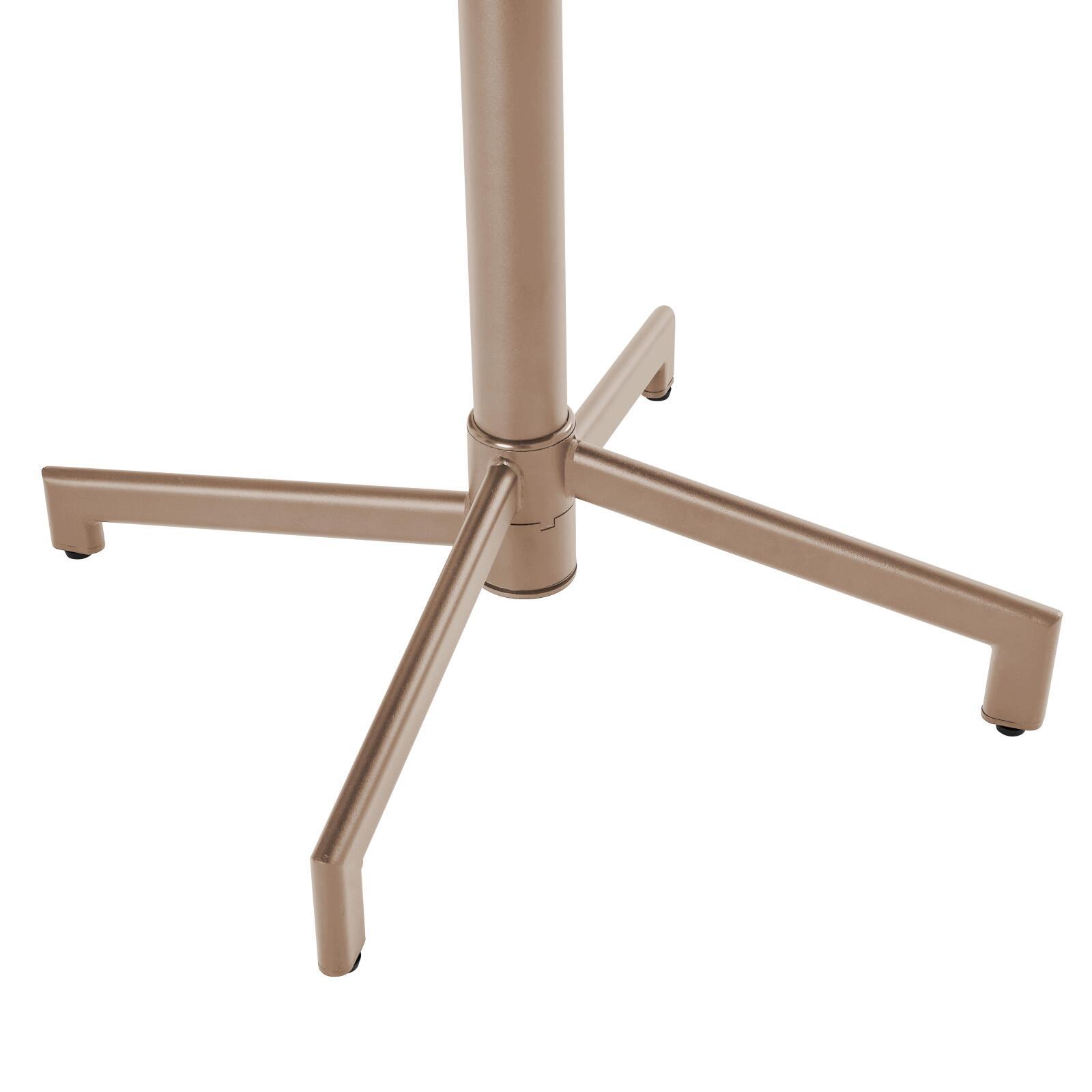 Tavolo da giardino bistrot rotonda inclnabile in metallo con piede incassato 70x70 cm e 2 sedie