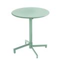 Tavolo da giardino bistrot rotonda inclnabile in metallo con piede incassato 70x70 cm e 2 sedie