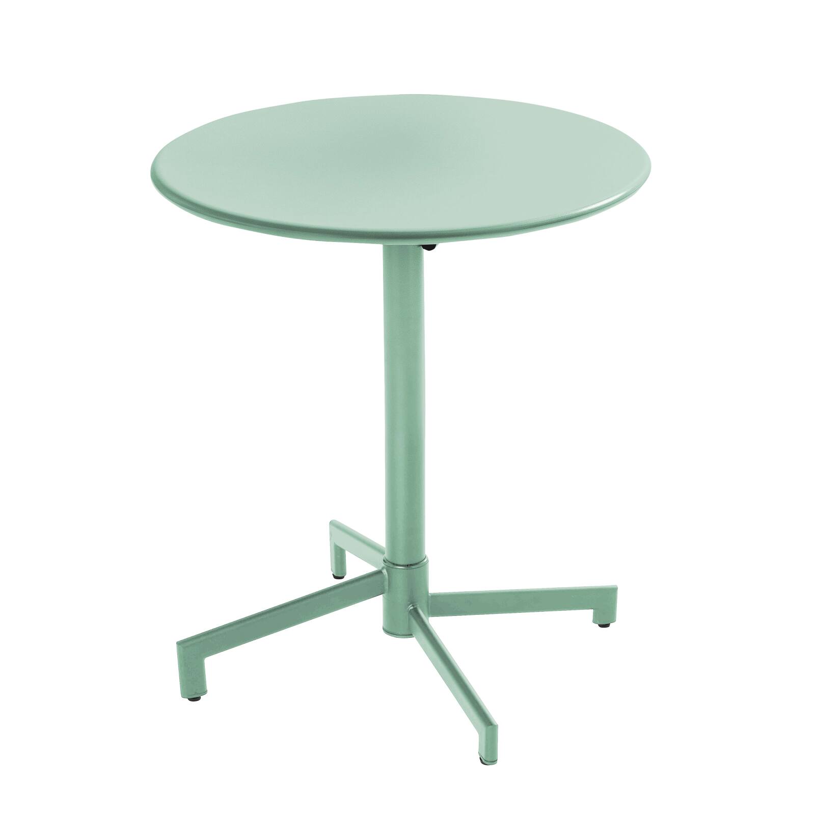 Tavolo da giardino bistrot rotonda inclnabile in metallo con piede incassato 70x70 cm e 2 sedie