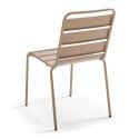 Tavolo da giardino bistrot rotonda inclnabile in metallo con piede incassato 70x70 cm e 2 sedie