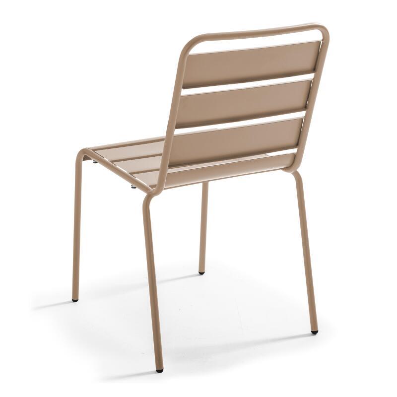 Tavolo da giardino bistrot rotonda inclnabile in metallo con piede incassato 70x70 cm e 2 sedie (6/8)
