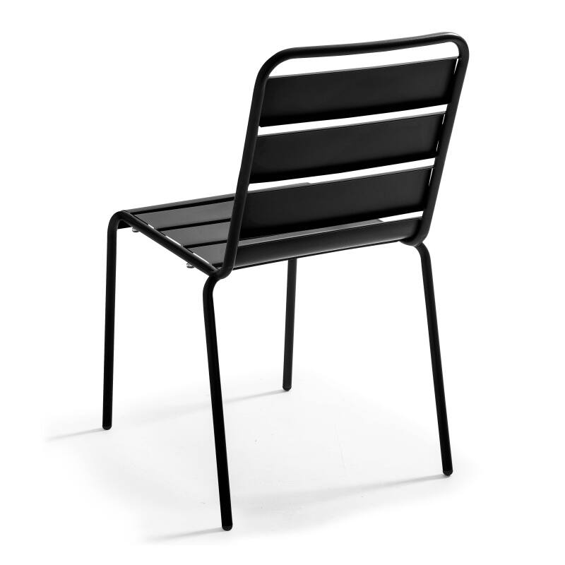 Tavolo da giardino bistrot rotonda inclnabile in metallo con piede incassato 70x70 cm e 2 sedie (7/8)