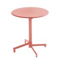 Tavolo da giardino bistrot rotonda inclinabile in metallo con piede incassato 70x70 cm e 2 sedie con braccioli