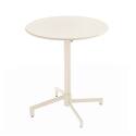 Tavolo da giardino bistrot rotonda inclinabile in metallo con piede incassato 70x70 cm e 2 sedie con braccioli