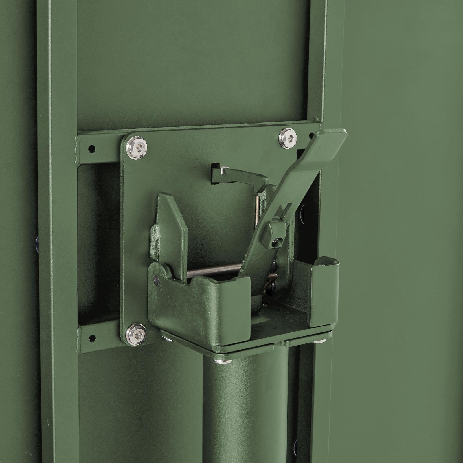 Tavolo da giardino bistrot rotonda inclinabile in metallo con piede incassato 70x70 cm e 2 sedie con braccioli