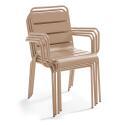 Tavolo da giardino bistrot rotonda inclinabile in metallo con piede incassato 70x70 cm e 2 sedie con braccioli
