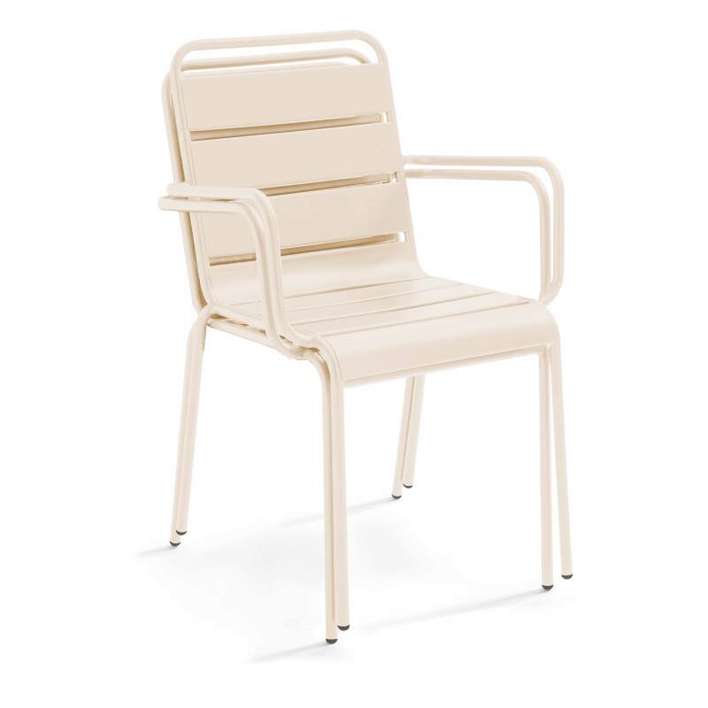 Tavolo da giardino bistrot rotonda inclinabile in metallo con piede incassato 70x70 cm e 2 sedie con braccioli (10/11)