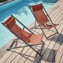 Set di 2 sedie sdraio in alluminio reclinabili a 4 posizioni