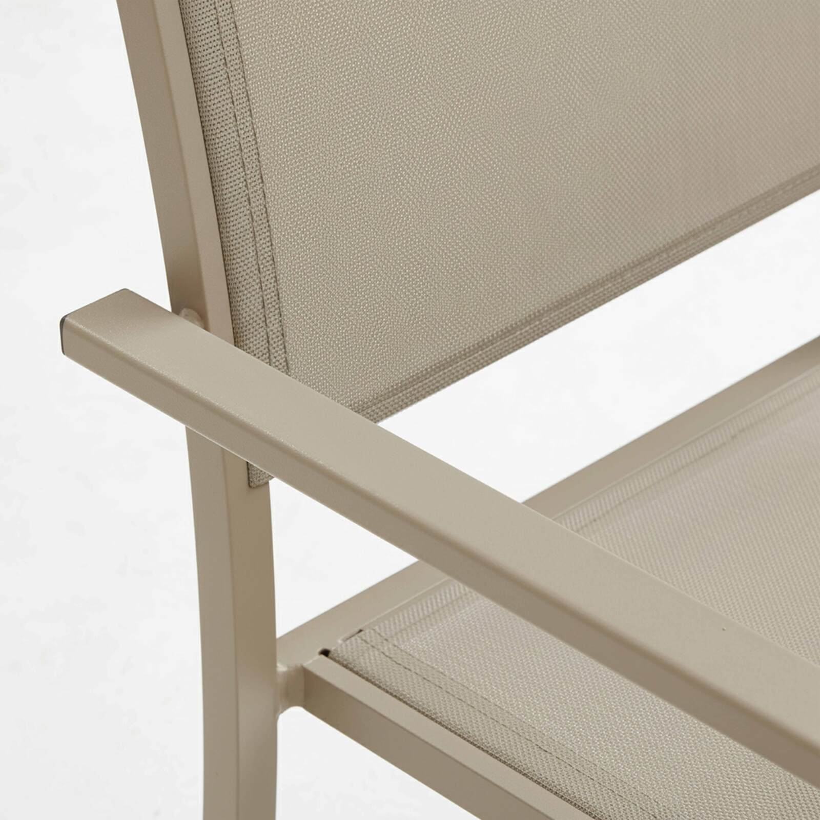 Sedie da giardino in alluminio e Textilene con braccioli - Set di 2