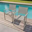Sedie da giardino in alluminio e Textilene con braccioli - Set di 2