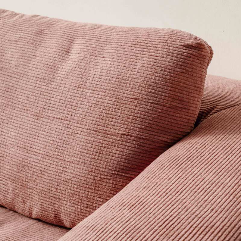 Divano 3 posti in tessuto a coste con cuscini (5/6)